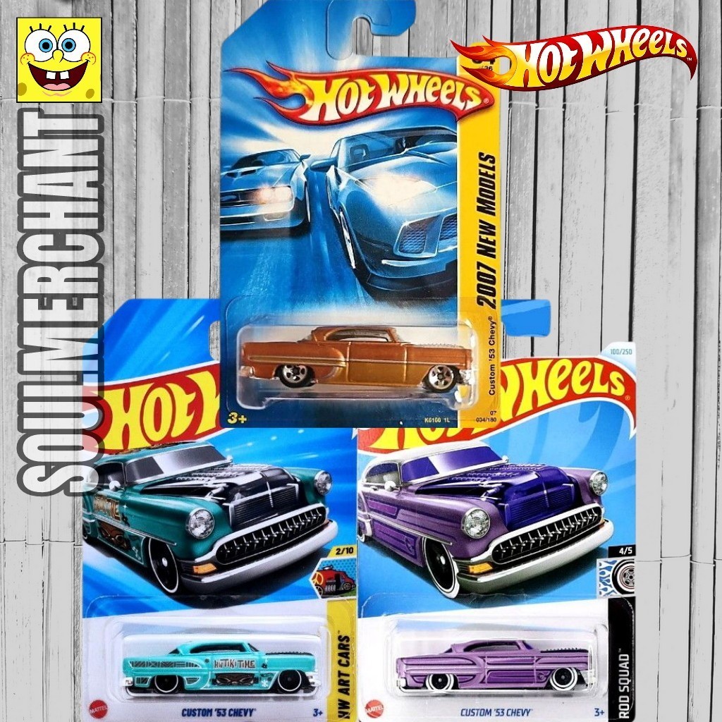 Hotwheels Custom 53 Chevy Tembaga Hijau Ungu Treasure Hunt Classic Car