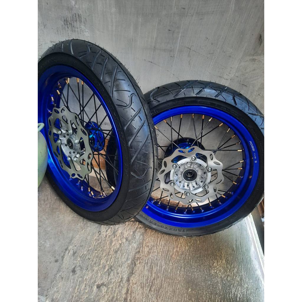 VELG SET BANSET SUPERMOTO YAMAHA WR VELG SUPER MOTO WR155 BAN IRC VELG 300 350