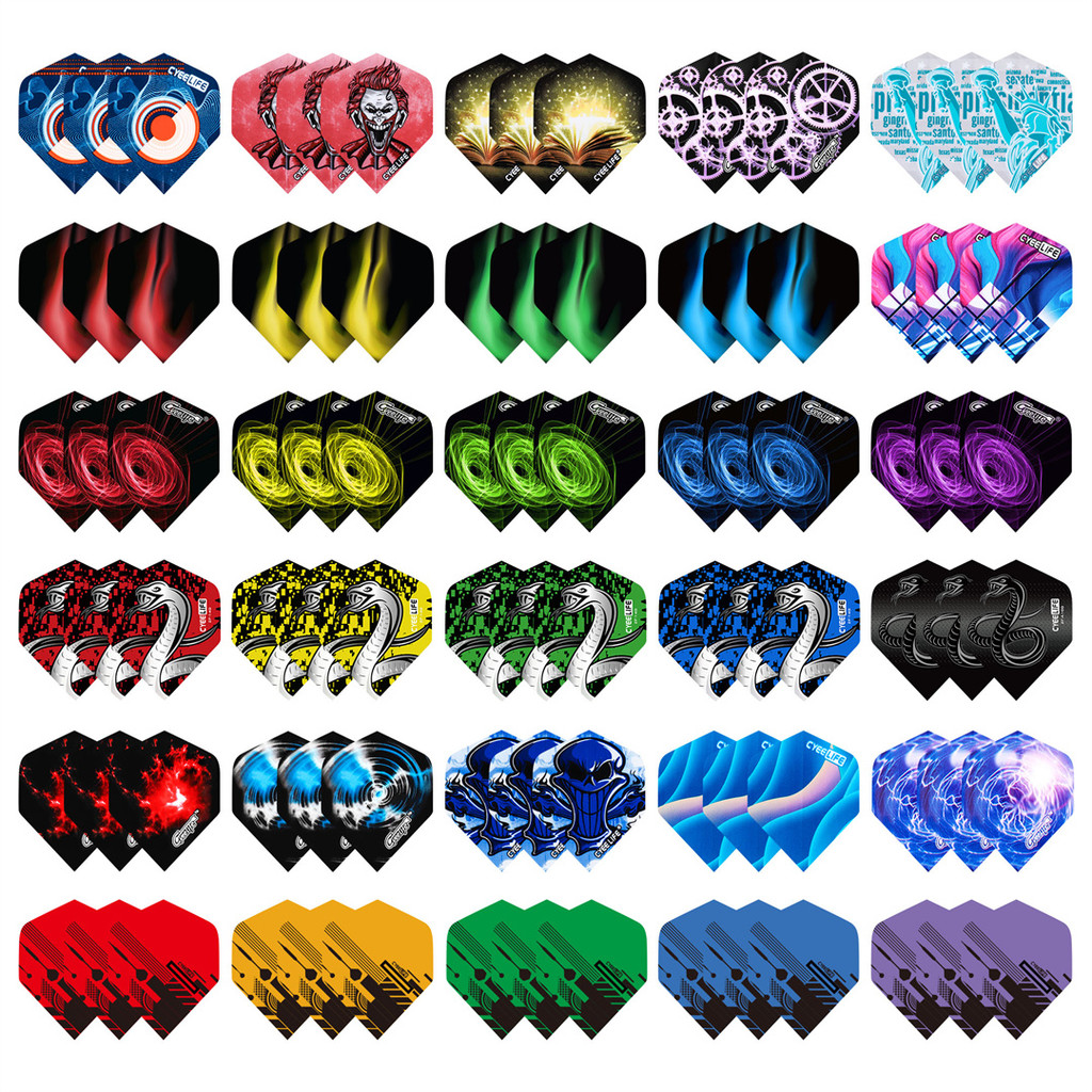 CyeeLife 90pcs Dart Flights Multiple Styles Colorful PET Darts Flights high quality durable PVC Dart