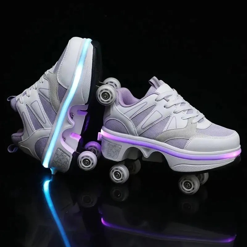 Kids Deformation Roller Skates Shoes 4 Wheels Parkour Sport Roller Shoes Children Girls Boys Roller 