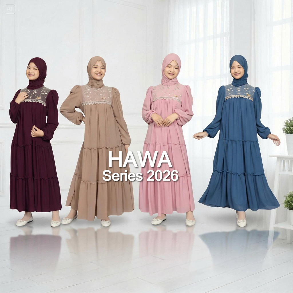 Gamaisha Gamis Anak Perempuan Tanggung Pesta Mix Brokat Ceruty Babydoll Baju Lebaran Brukat Remaja T