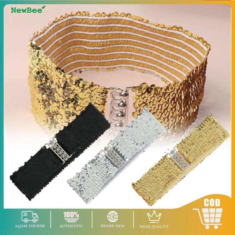 Belt Payet Pinggang Elastis Sabuk Ikat Pinggang Wanita Fashion Ikat Pinggang Payet Belt Dress Wanita