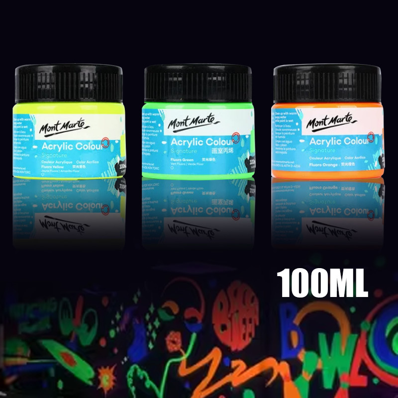 100ml Cat Akrilik Cat Glow In The Dark  Cat Luminous Menyala Untuk Kain Canvas Kulit