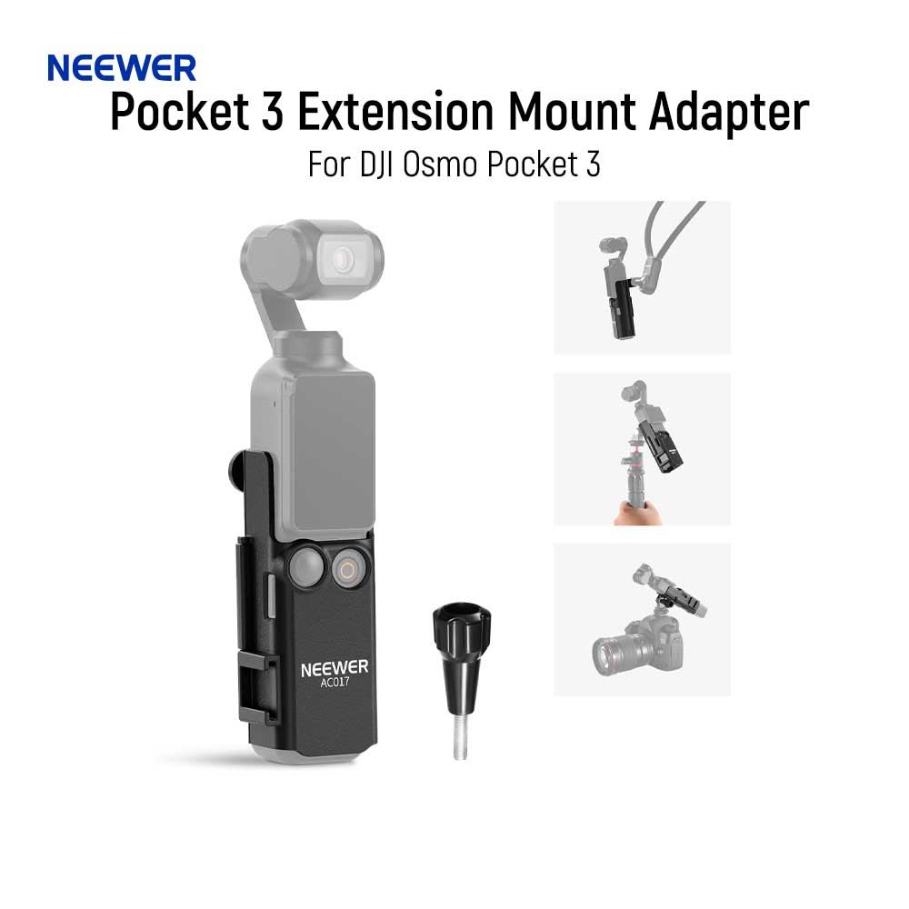 NEEWER Pocket 3 Extension Mount Adapter Compatible with DJI Osmo Pocket 3 Accessories, Protective Ca
