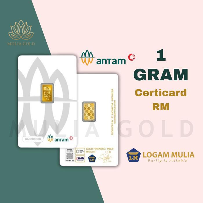LOGAM MULIA ANTAM 1 GRAM CERTICARD/LM ANTAM/EMAS BATANGAN - RM (2020-2024)
