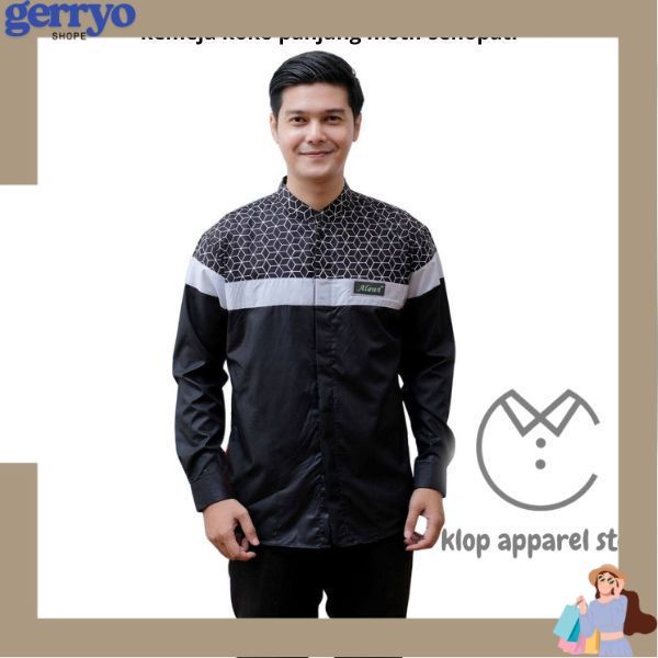 Baju koko Dewasa Kemeja koko lengan panjang dewasa motif senopati warna coksu - baju koko dewasa ter
