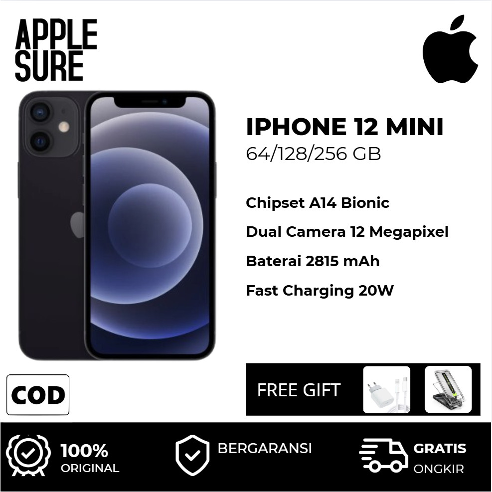 Apple iPhone 12 Mini 64GB 128GB Fullset Second Hand Internasional Ori Bergaransi