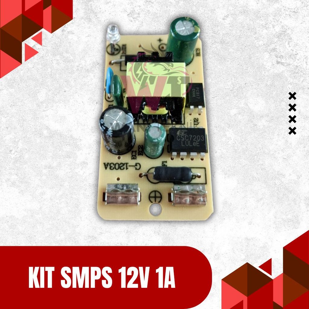 Modul SMPS 12V 1A Kit Adaptor 12 Volt 1 Amper Input 220V 240V AC Plus LED