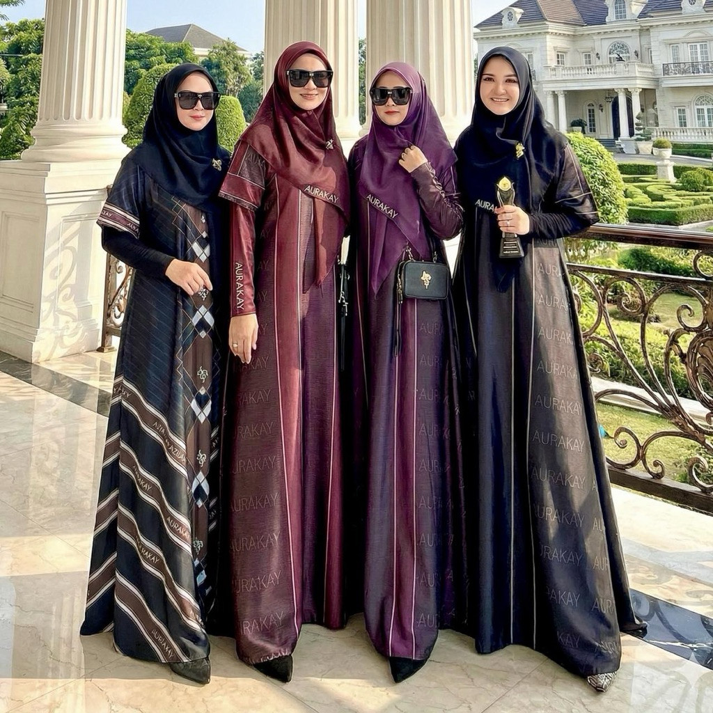 AURAKAY GAMIS DRESS MAEMUNAH DAN JAZILAH HIJAB  ORI BY  AURAKAY SYAR’I stok ready dan po