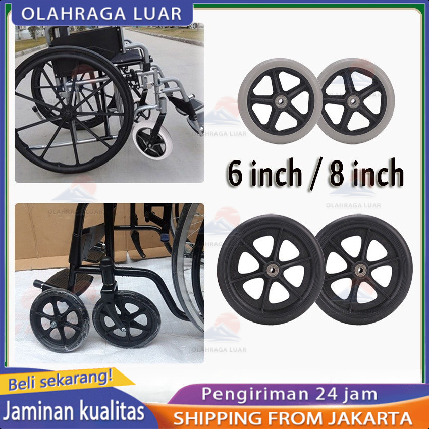 Roda depan kursi roda 8 inch - Kursi Roda "Diameter Full 20 Cm" - Roda Kursi Roda - Roda Bagian Depa