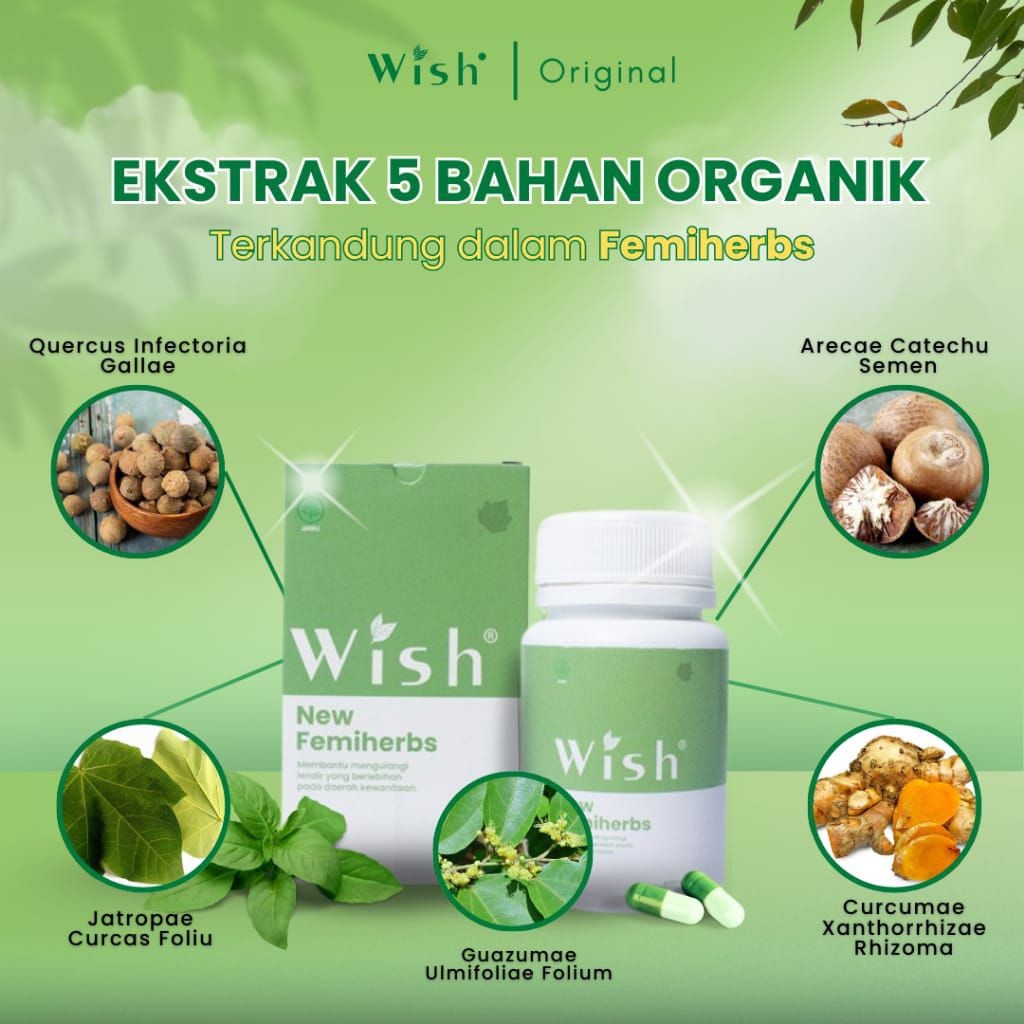 FEMIHERBS ASLI 100% ORIGINAL WISH DR BOYKE HERBAL KEMBALI PERAWAN KEPUTIHAN BAU TAK SEDAP AMPAS TAHU