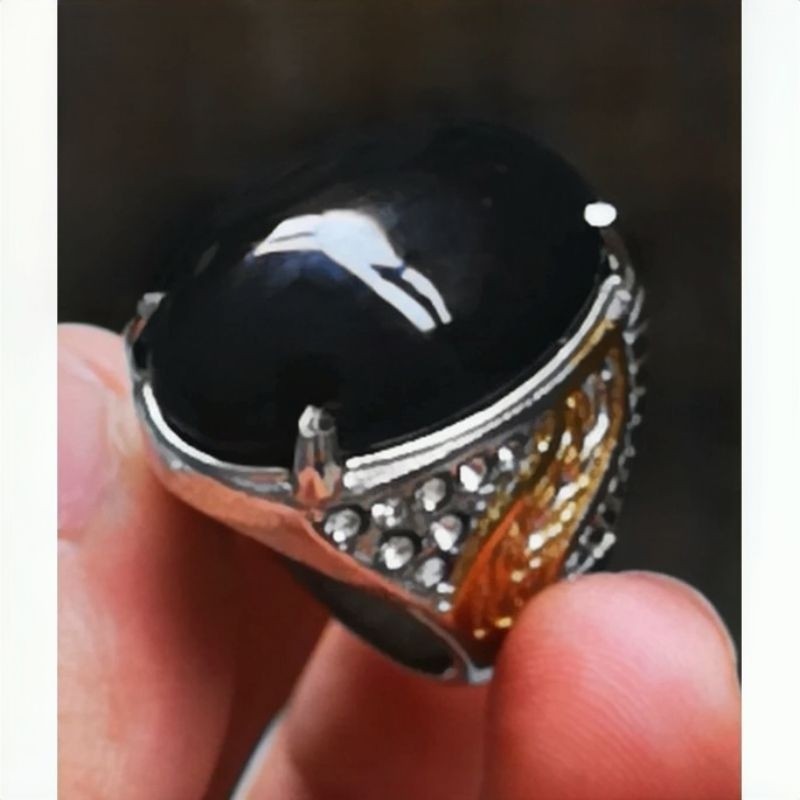 Batu Akik Kecubung Wulung Pirus Hitam Kuno Mesir