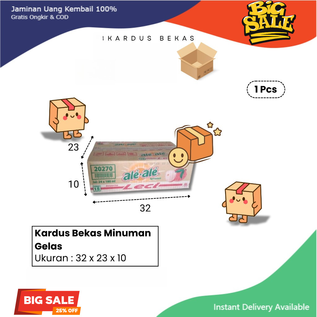 Kardus Bekas Minuman Gelas | Cocok untuk Packing Barang | Harga Murah | 1 Pcs