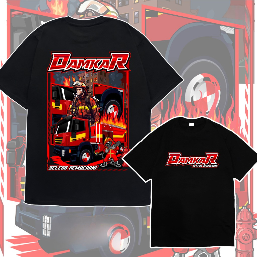 [COD] Atasan Anak Kaos Damkar Indonesia | Kaos Pemadam Kebakaran Damkar Terbaru Baju Anak Termurah