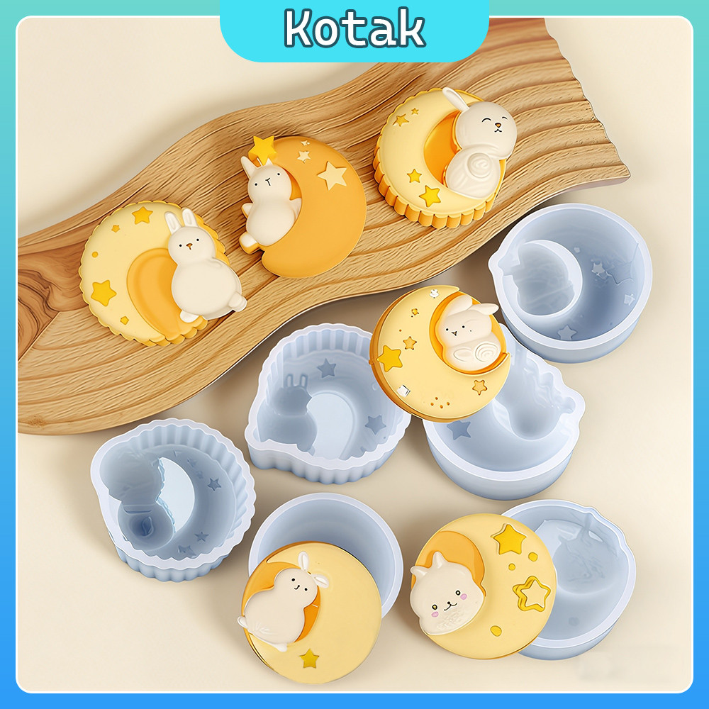 Silicone Cetakan Mooncake 3d Rabbit/Cetakan Puding Kelinci Imut Lucu Bahan Silikon Food Grade-Cetaka