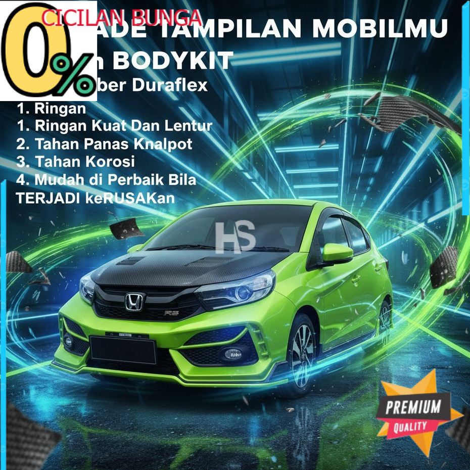 Bodykit Honda Brio Tipe R Grade-A  Lentur-Tebal-Kuat