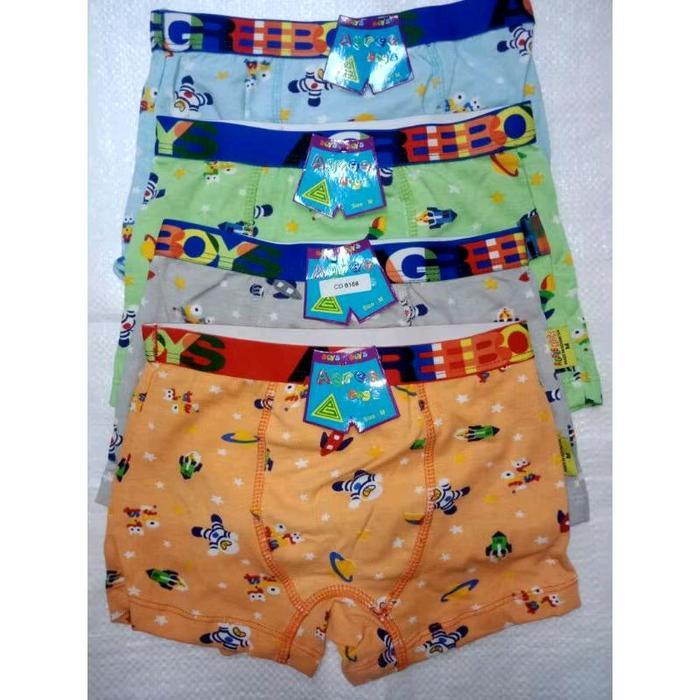 Celana Dalam Anak Boxer Agree Kids Karet Lebar Fashion - boxer 6168, M 1pcs