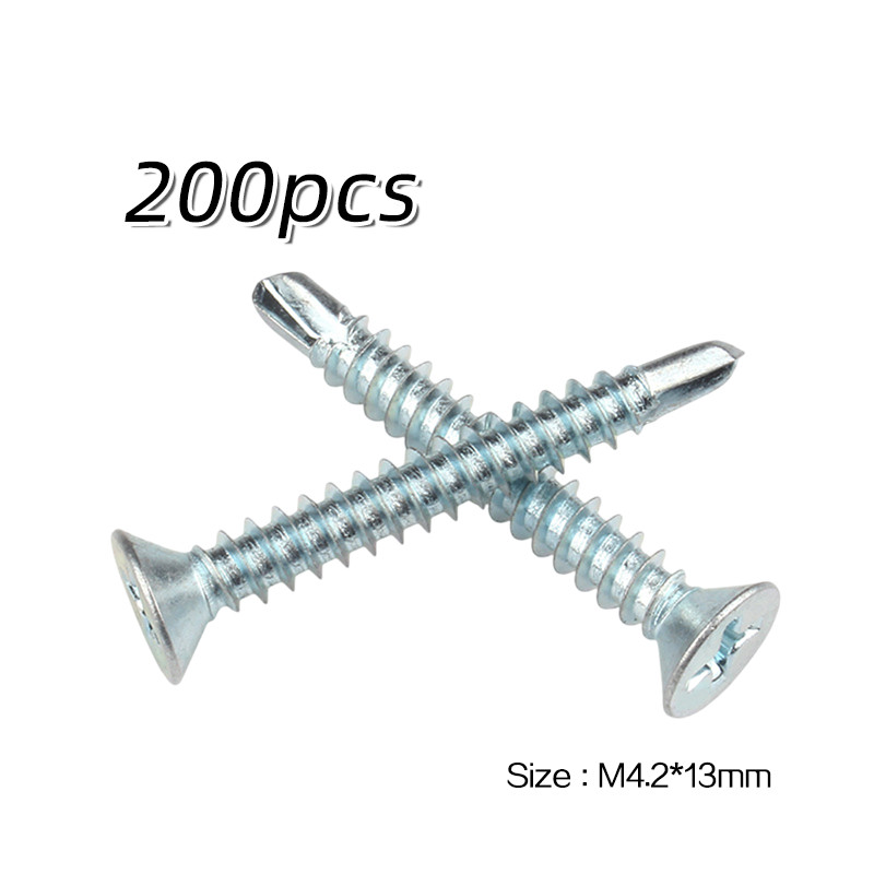 200Pcs M4.2 Sekrup Bor Sendiri Dengan Kawat Ekor Merpati / Sekrup Roofing / Baut Atap