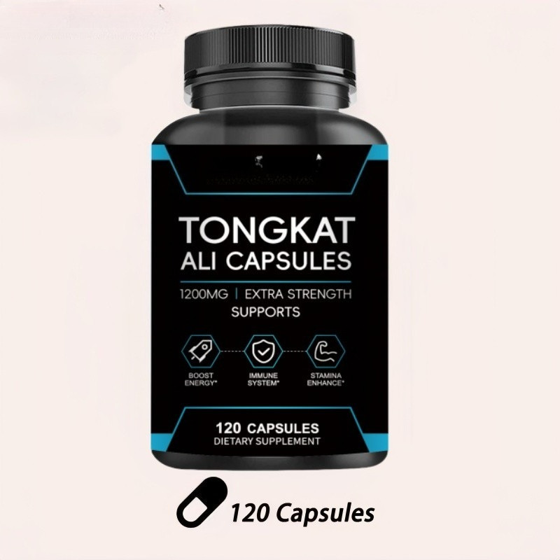 120 Kapsul Ekstrak Tongkat Ali 1200mg Mendukung Energi & Daya Tahan Olahraga & Massa Otot & Kekebala