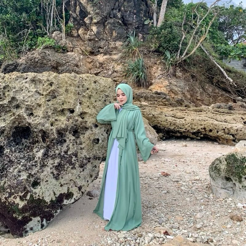gamis abaya Abaya Outer Basic Turki (OUTER SAJA/INNER DIJUAL TERPISAH) | Gamis Outer | Long Cardigan