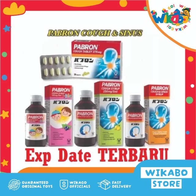 Pabron Cough Tablet 375mg Kids 120ml Obat Batuk Berdahak Anak Anak Dewasa