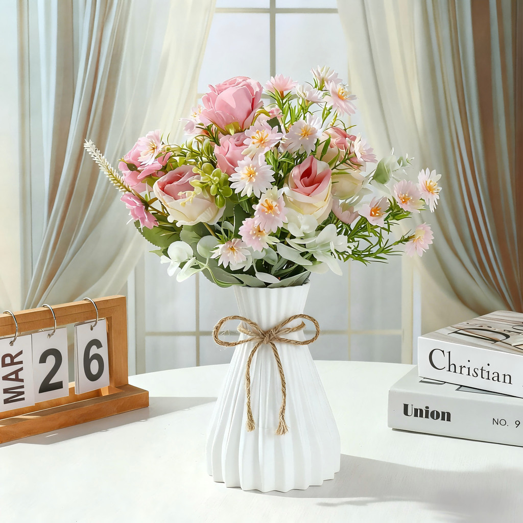 Set  Vas Bunga  Plastic Aesthetic Bunga Hias Plastik Bunga Hias Plastik bunga hiasan ruang tamu