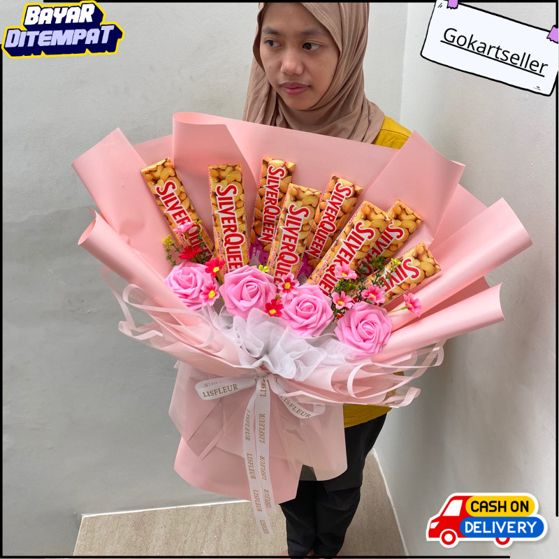 PROMO Buket Coklat Jumbo Silverqueen 55 Gram Tahan Lama