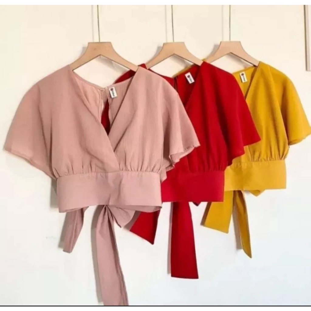 VITA BLOUSE ATASAN TERBARU/FEMEI OUTER/CRINKLE/wrap blouse/crop/ blouse cardi/terlaris SW18