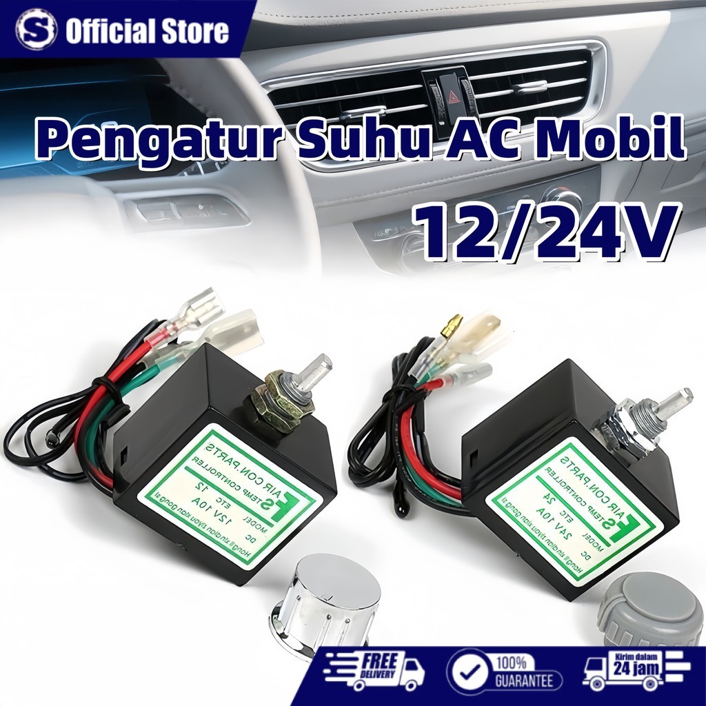 12V/24V Thermistor Thermostat Elektrik AC Mobil /Conditioner Electronic Thermostat Switch /Pengatur 