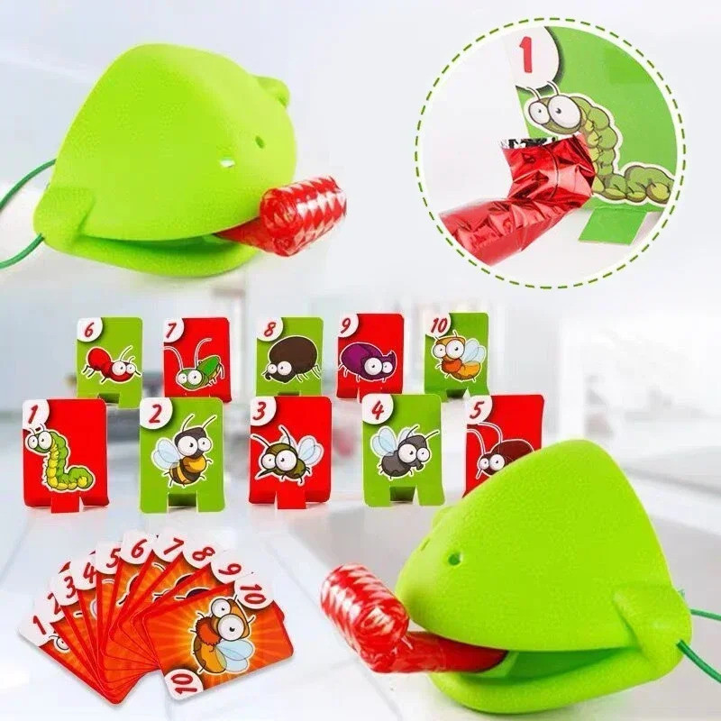 Board Games for ildren Family Party Toys Frog Mask Wagging Tongue Lick Cards Antistress Funny Deskto