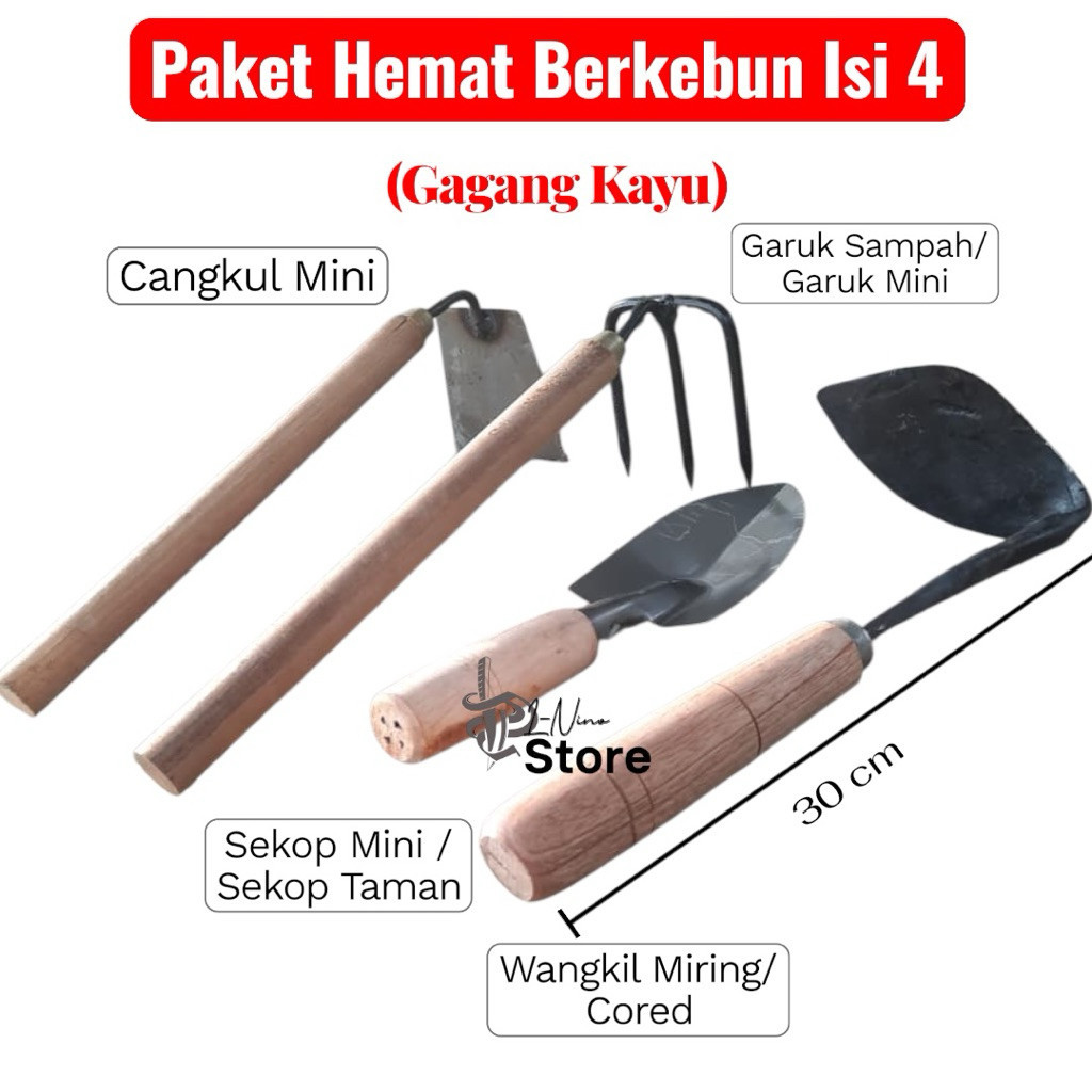 paket Alat Berkebun 4 Pcs / Set Alat Perkebunan / Perlengkapan Berkebun