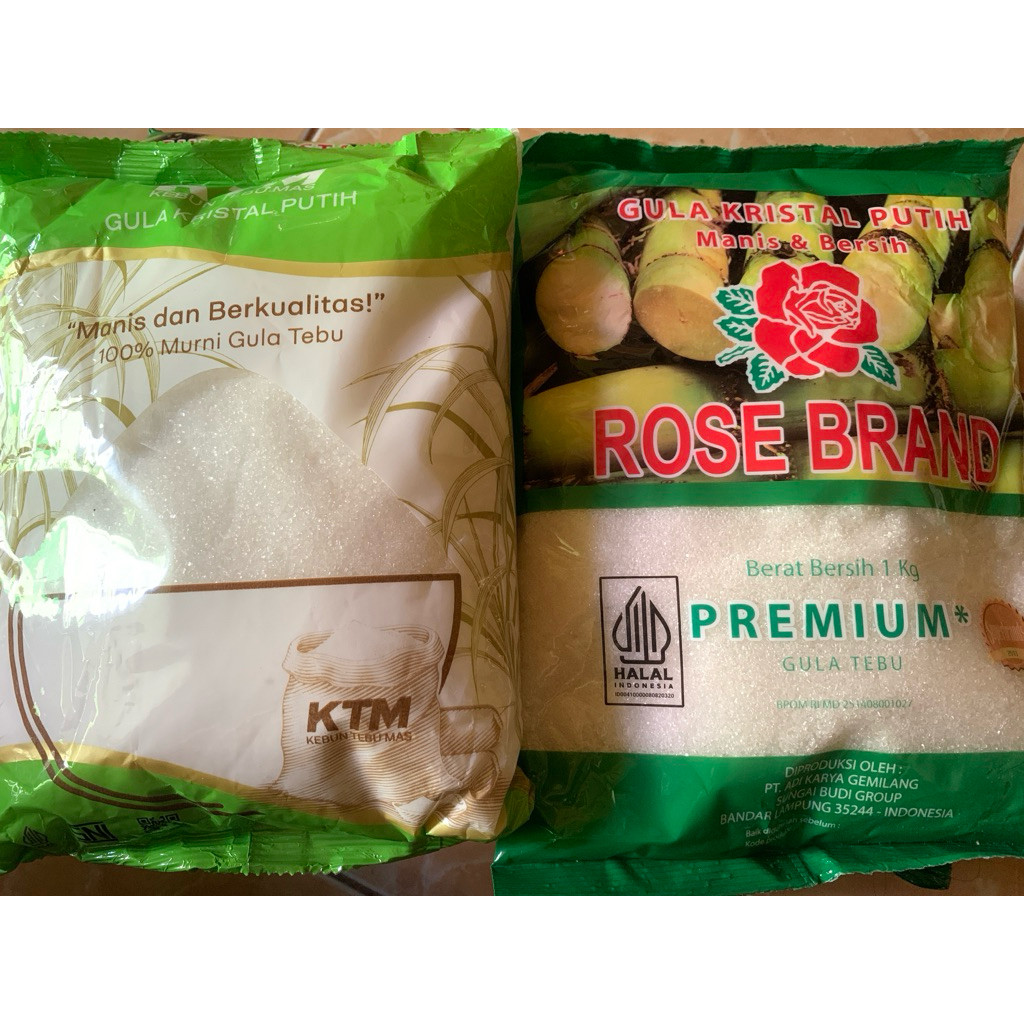 Gula Pasir 1kg Rose Brand / KTM / Kebon Agung/Mami Ungu - Gula Kristal Putih Manis & Bersih ( Dikiri