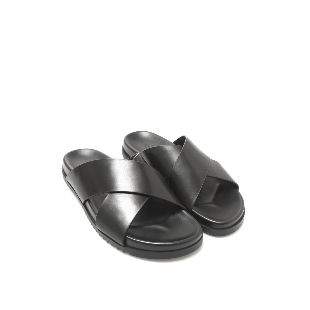 VENTO BLACK Sandal Kulit Pria by Mario Minardi