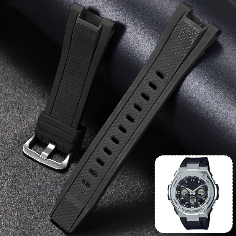Watch Band for Casio G-Shock GST-W120L S130L S310 B100 GST-W100G Men Silicone Rubber Wristband Brace