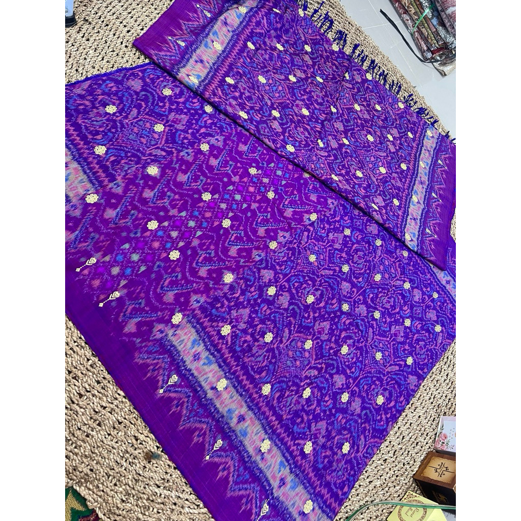 [ SEMI SUTRA ] KAMEN SEMI SUTRA TRETES FUL SUTRA TRETES ORI TENUN PALEMBANG SET SELENDANG SELENDANG 