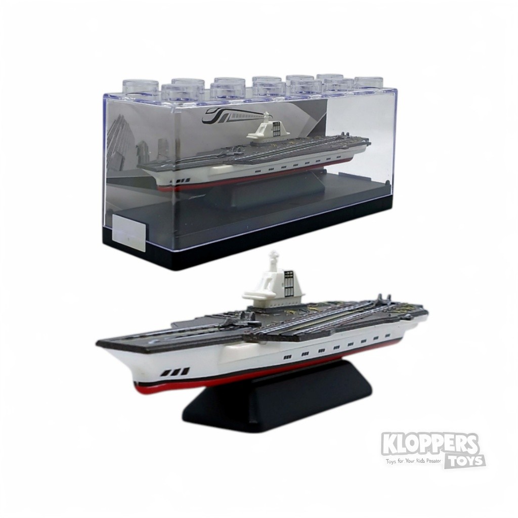 Diecast Kapal Aircraft Carrier (2) - Mainan Kendaraan Kapal Perang - Kemasan Acrilic