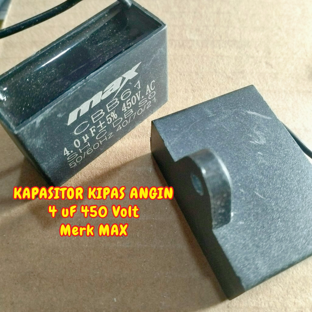 Kapasitor Kotak Kipas Angin 4 uf 450 Volt Capacitor Fan 4uf 450V Max