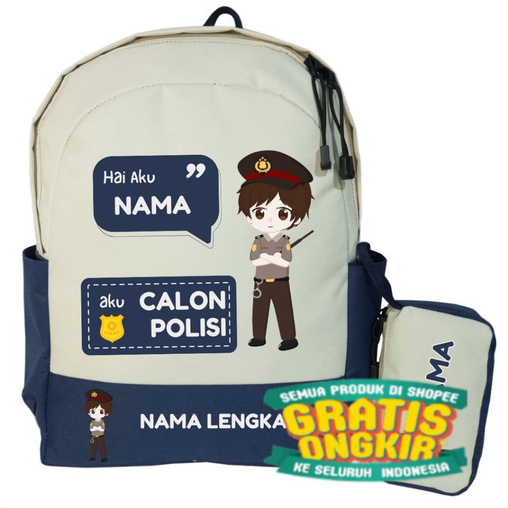 MieeKid's - Tas Custome Cita-Cita - Polisi Laki-Laki/ keren cool