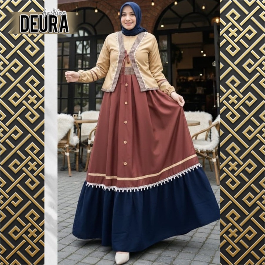 DEURA FASHION - Set Gamis Pesta Deura SD-544 / Gamis Deura Terbaru / Gamis Deura Original