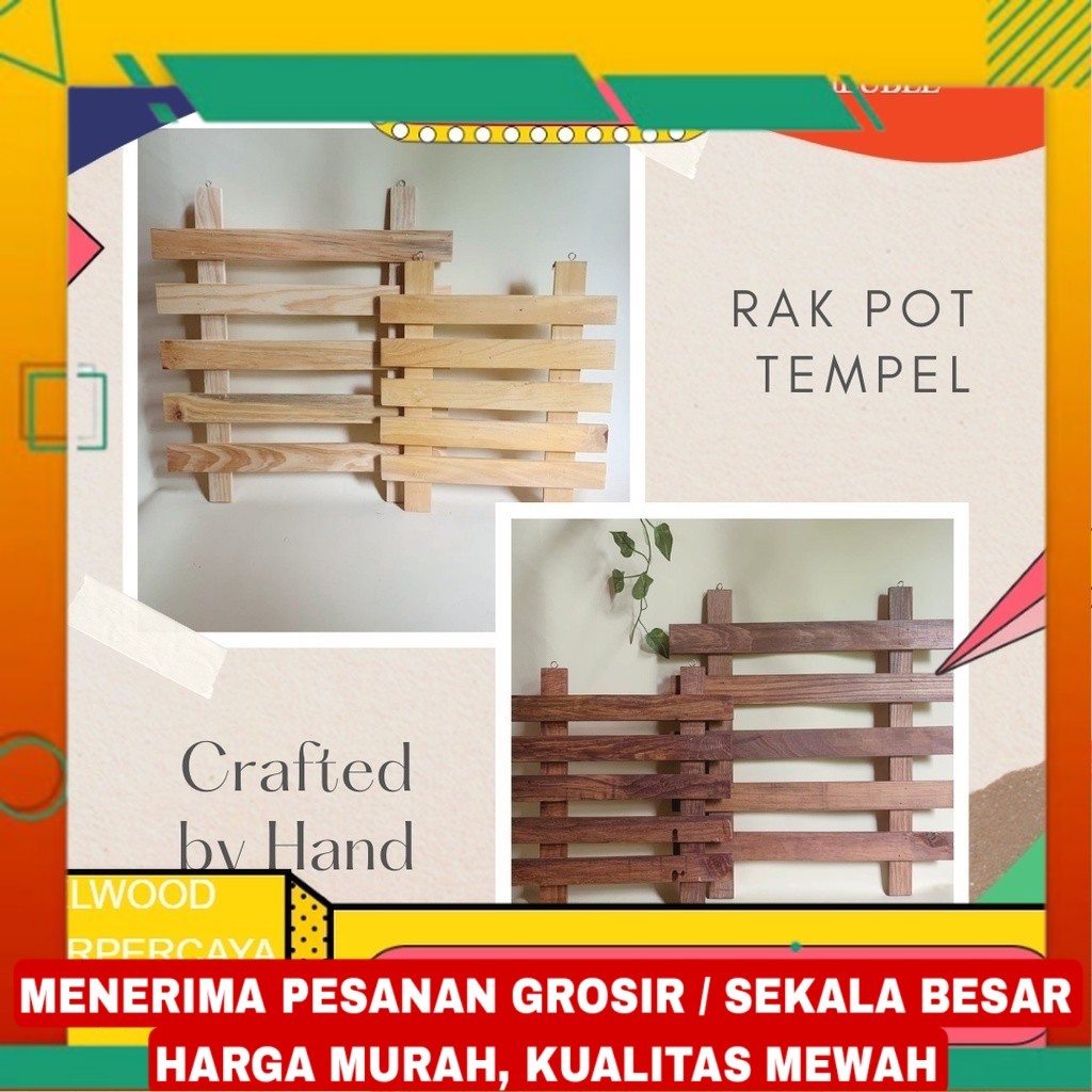 Rak Pot Tempel Dinding Alas Pot Dinding Kayu Vertical Garden Wall Gardening Rack /wooden/wooden craf
