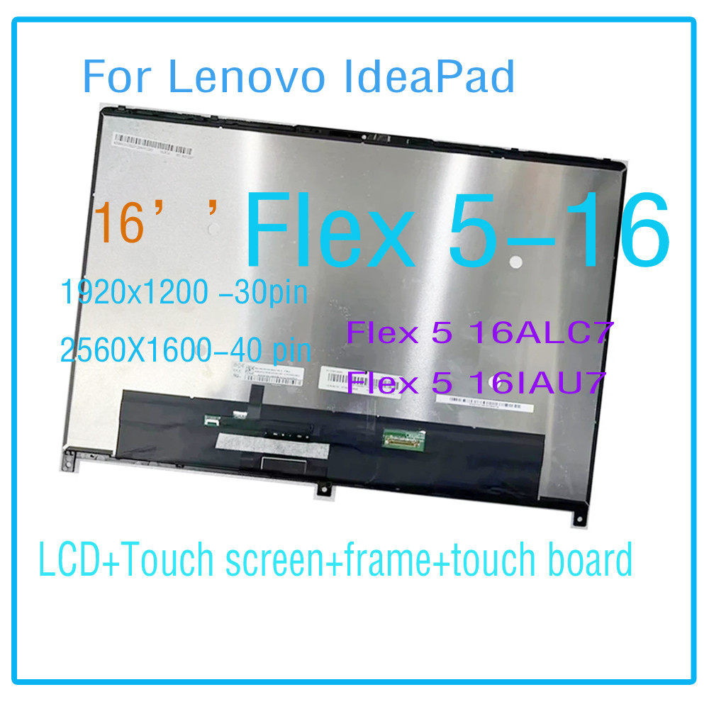 16" for Lenovo IdeaPad Flex 5-16 Series Flex 5 16ALC7 Flex 5 16IAU7 LCD splay Touch Screen gitizer A