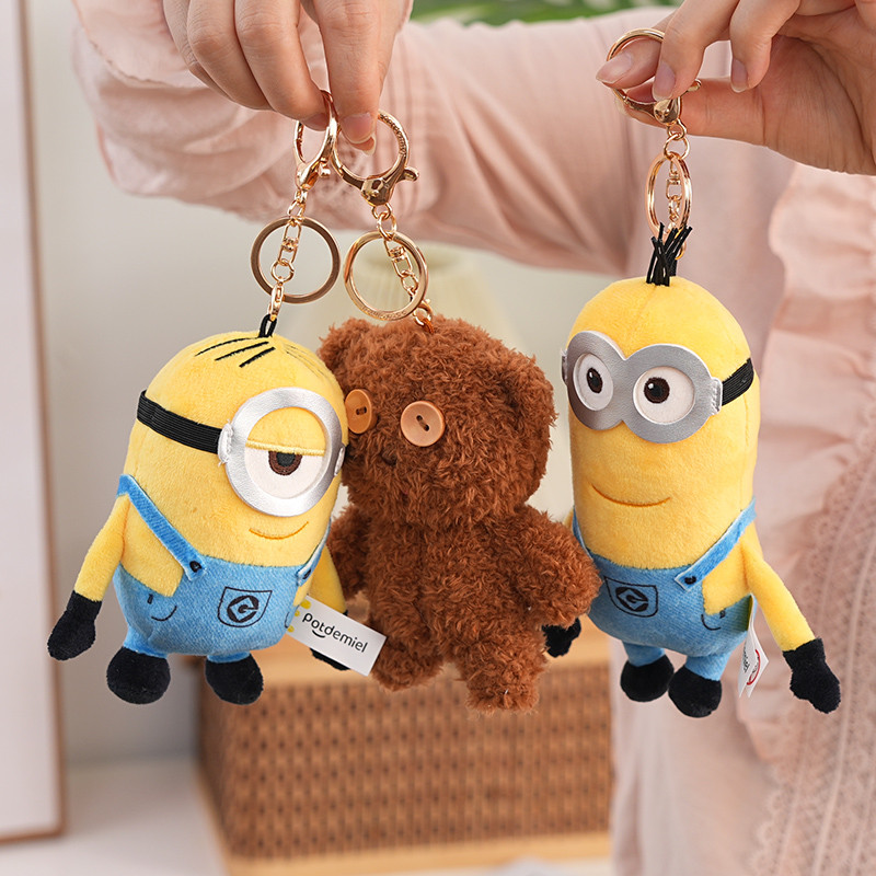 Despicable Me plush Minions Plush Dolls Bob Stuart In Jeans Stuffed Bag Hangings TIM the Minion Tedd