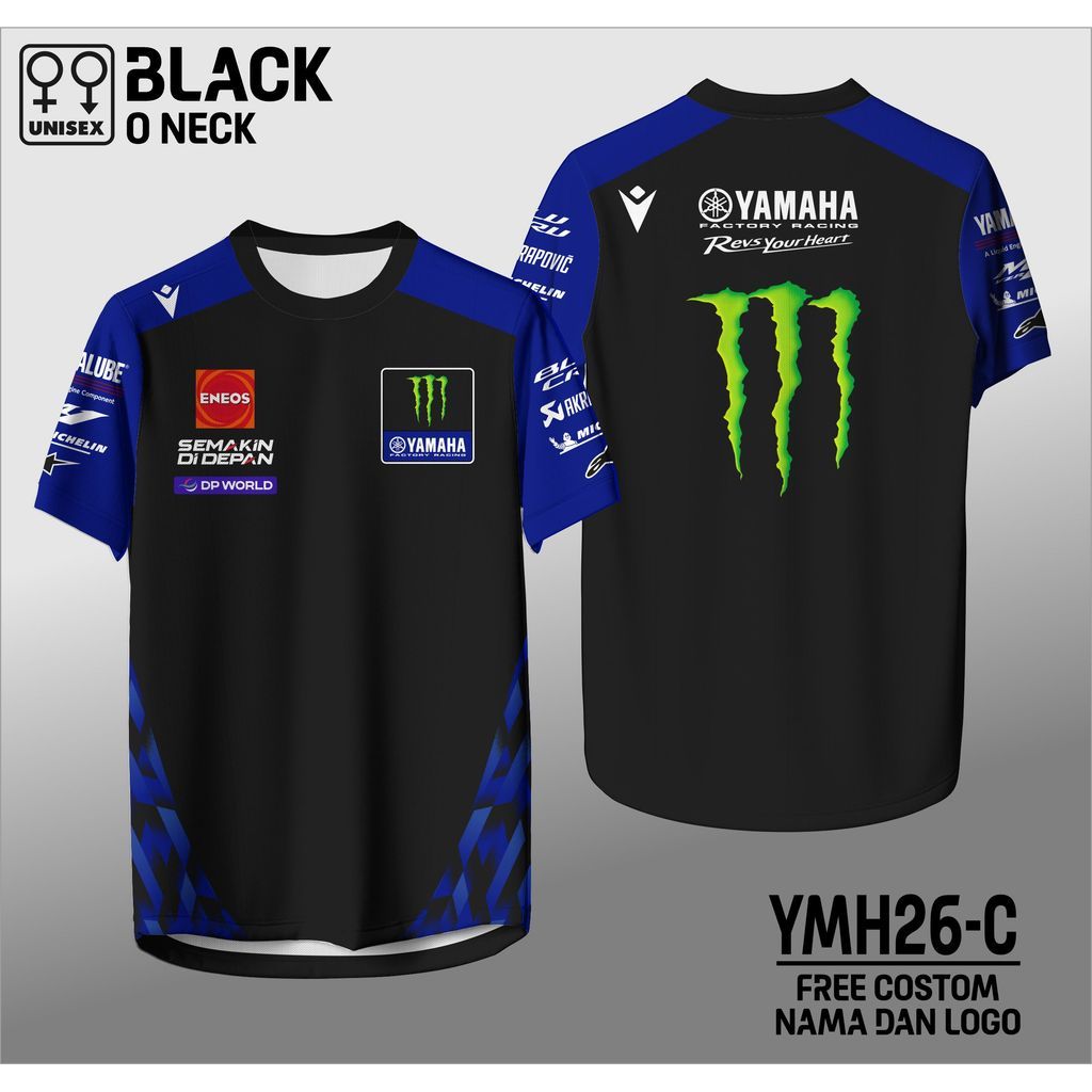 jersey crew team yamaha monster terbaru 2026 kaos yamaha motogp racing team YMH26-C