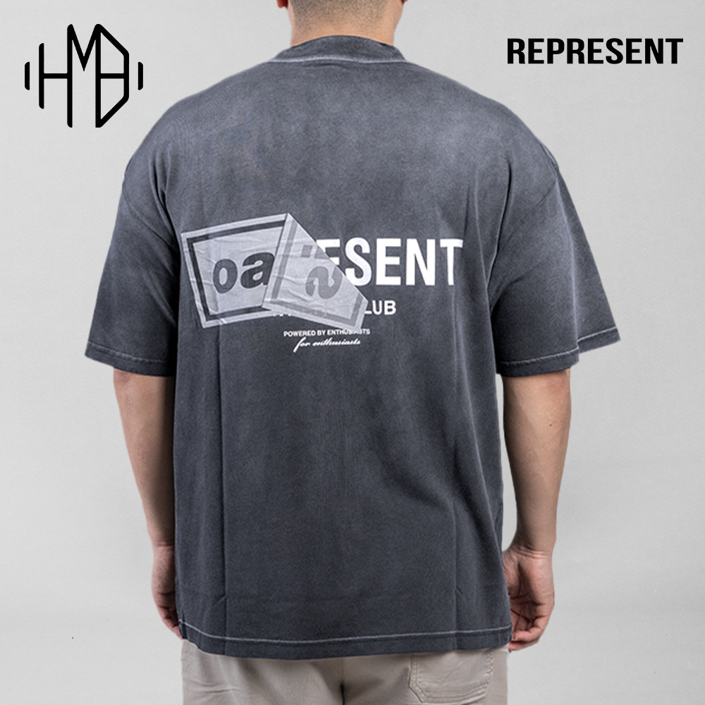 Represent X Oasis T-Shirt Owners Club Tee Stained Black 100% Authentic