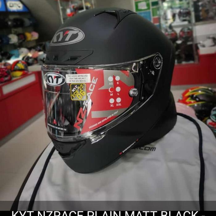 helm KYT NZrace solid 100% original - hitam doff, XL