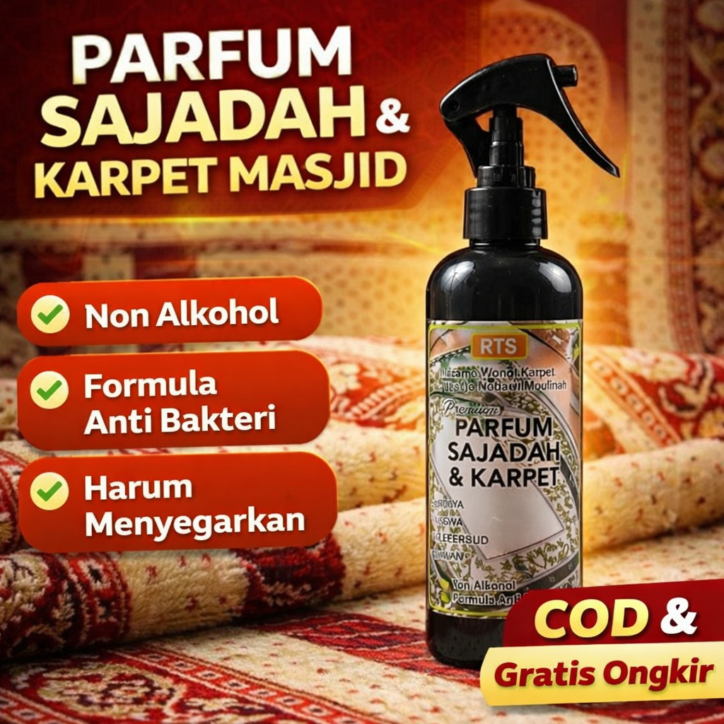 Parfum Sajadah Karpet Masjid Mushola 250ml Minyak Wangi Ibadah Sholat Tahan Lama Non Alkohol Arab