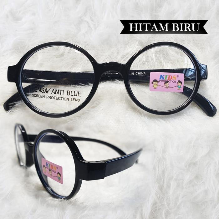 Kacamata Anak-anak Perempuan laki Kacamata anak anti radiasi Bulat - Hitam