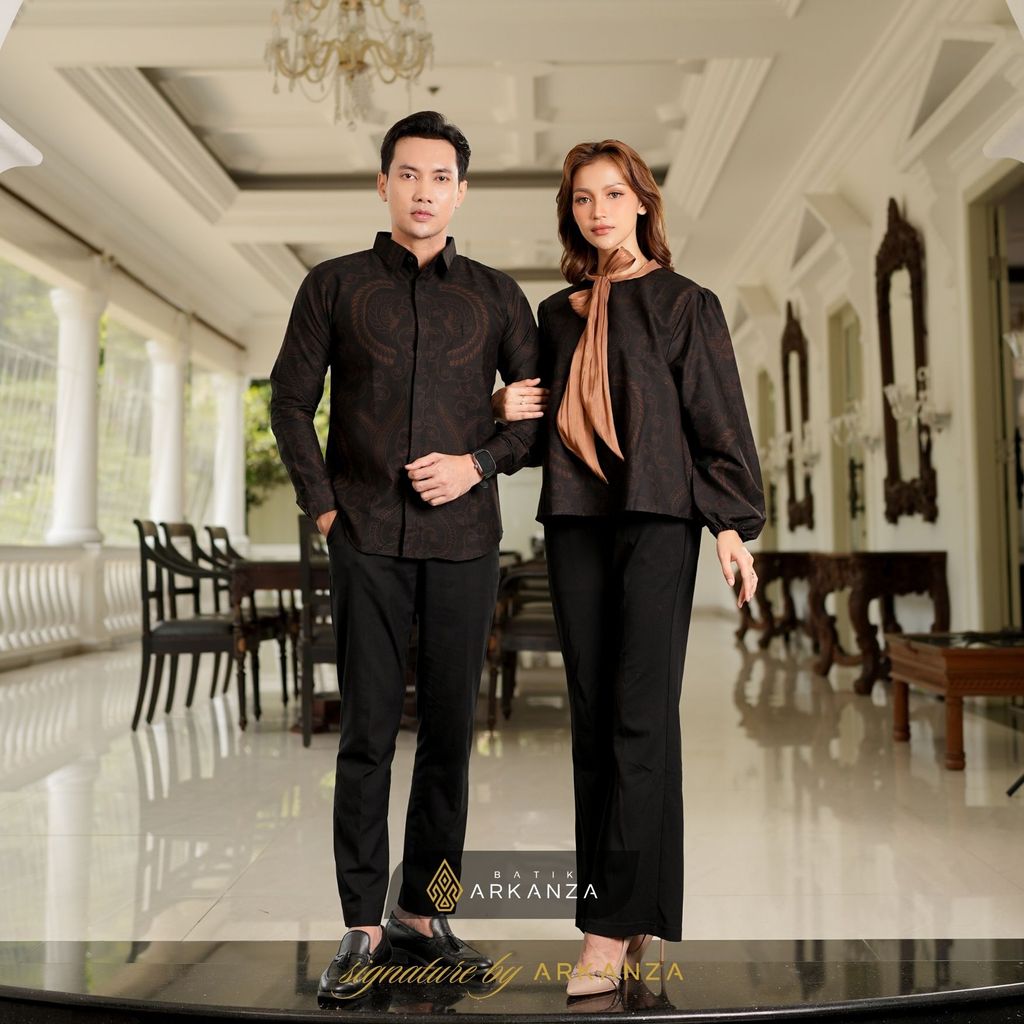 Arkanza Signature Sarimbit Batik Couple Motif Mahadipa Atasan Blouse Wanita Kemeja Pria Pasangan Kel
