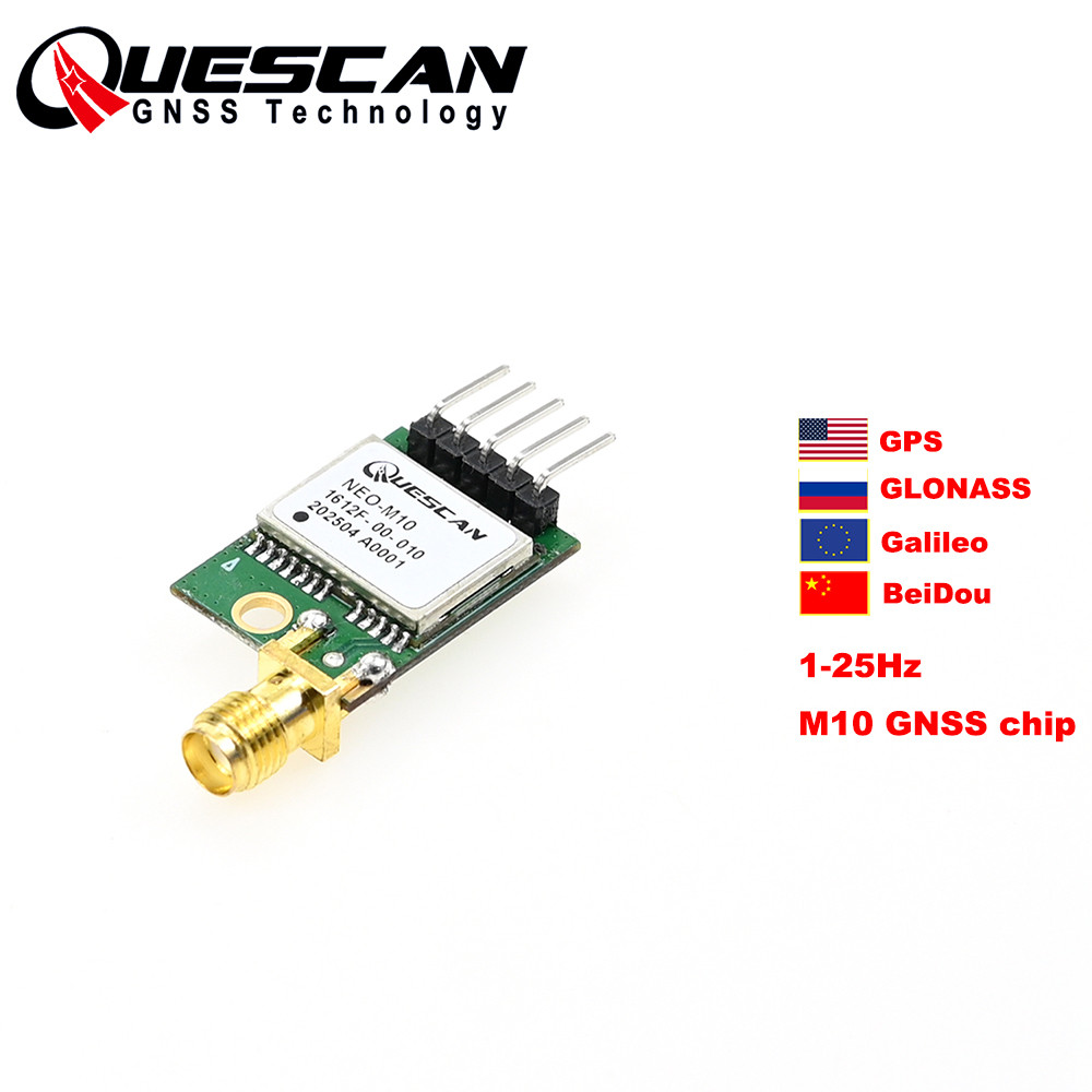 QUESCAN UBX-M10050-KB M10 GPS GNSS Module with Active Antenna ESP32 Arduino NMEA GPS Galileo GLONASS