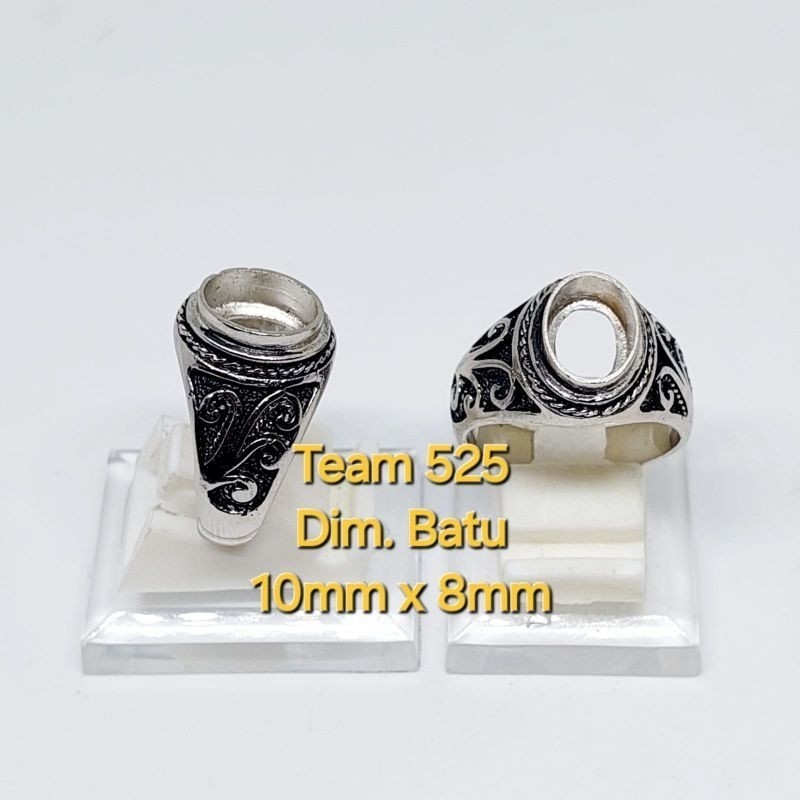 Ring emban alpaka super dim 10x8 tanam ukir ukiran bali pengikat ring cincin batu akik eceran